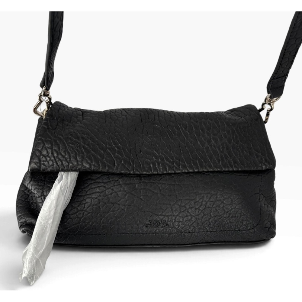 Vince Camuto Lucia Crossbody Women Small Black NEW Lamb Leather Bubble Bag
